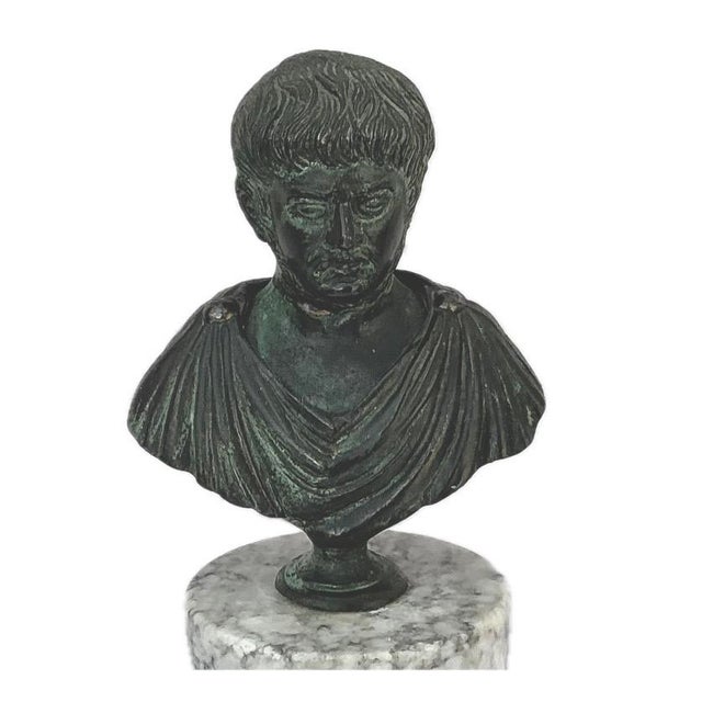 Early 20th Century Grand Tour Bronze Bust of a Roman Emperor For Sale - Image 5 of 7