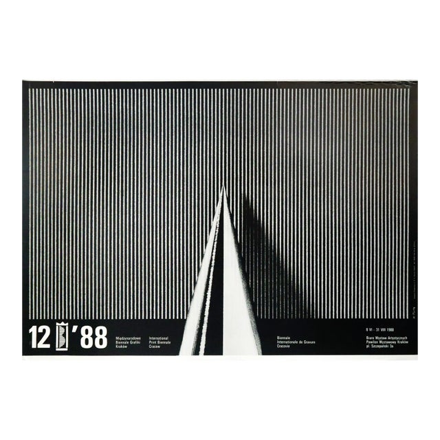 1988 Original Polish Exhibition Poster, International Print Biennale Krakow, W. Pluta For Sale