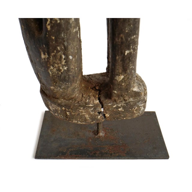 Brown Antique Indian Wood Tribal Sculpture For Sale - Image 8 of 10