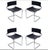 Italian Space Age Terry Chairs in Black Leather by Luigi Saccardo for Arrmet, 1970s, Set of 4 For Sale - Image 17 of 17