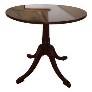Round Solid Cherrywood Side Table by C. Rickard Regency Style For Sale