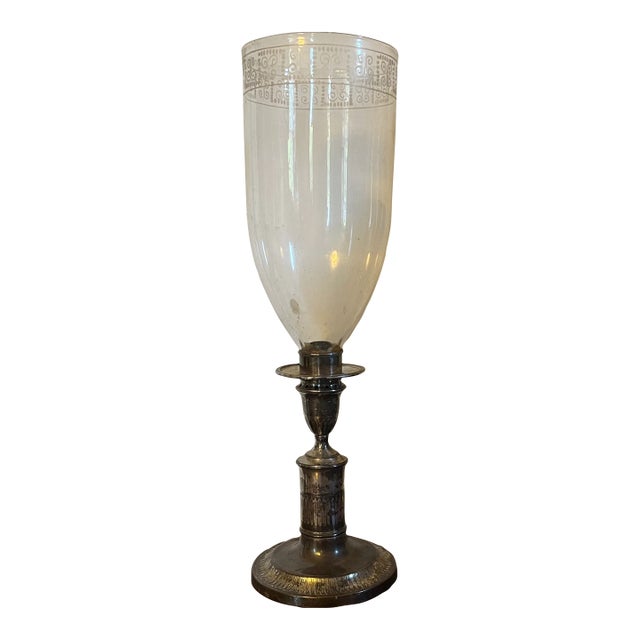 Antique Early 19th Century English George III Old Sheffield Plate Silver on Copper Photophore or Candlestick Lamp For Sale