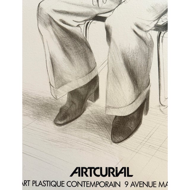 David Hockney David Hockney Exhibit Poster for Artcurial, Centre d'Art Plastique Contemporain "Portrait of Gregory Evans" by Printed by Mourlot Paris 1979 For Sale - Image 4 of 10