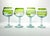 4 Lime Green Swirl Handblown Mexican Margarita, Water, Wine Glasses 7 3/4” 18oz Excellent condition. No chips, cracks, or...