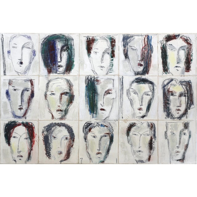 Faces 25 (Kopfbild 25) - Original Oil Painting on Canvas Abstract Figurative Artwork by Bernhard Zimmer For Sale - Image 4 of 5