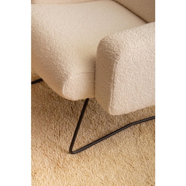 White 1950s Geneviève Dangles & Christian Defrance Armchair For Sale - Image 8 of 11