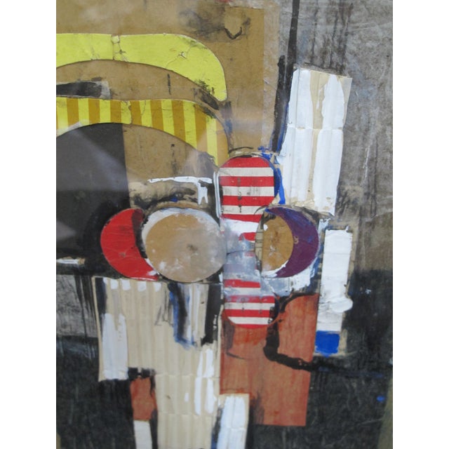 Frank Leonard Brooks Signed Framed Multi-Media Abstract Figures Collage Art For Sale In Portland, OR - Image 6 of 6
