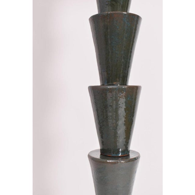Contemporary Blue and Green Ceramic Nizwa Floor Lamp from Barracuda Interiors For Sale - Image 3 of 5