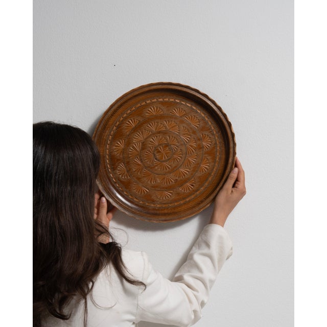 1970s France Brown Wood Plate For Sale - Image 18 of 18