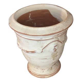 French Anduze Planter. Ivory 15” X 17” by La Madeleine For Sale