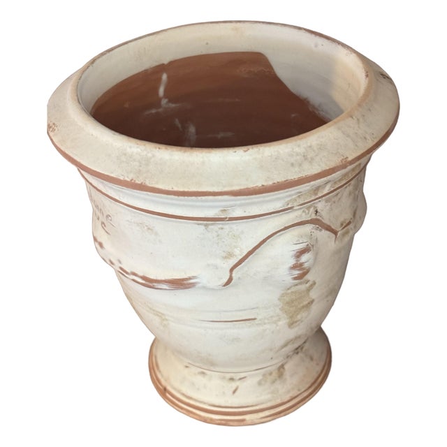French Anduze Planter. Ivory 15” X 17” by La Madeleine For Sale