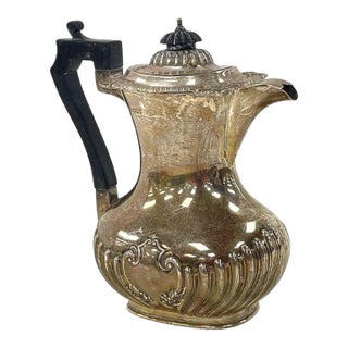 Antique English Sterling Silver Coffee Pot by John Round & Son, Sheffield For Sale