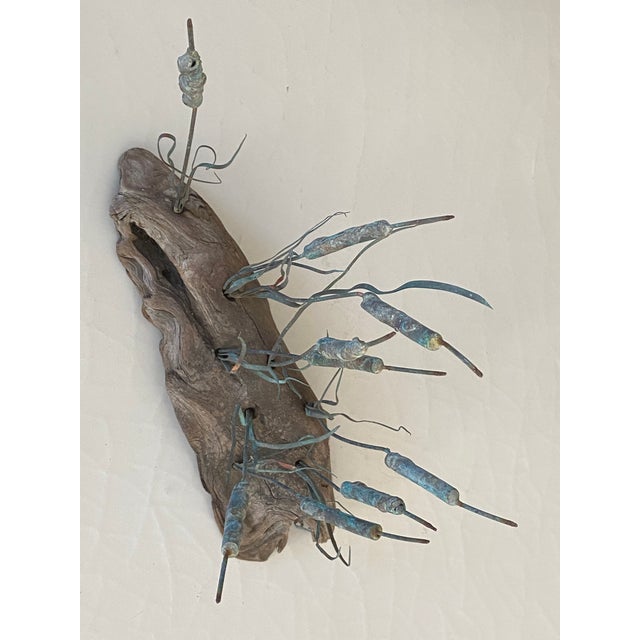 Curtis Jere Curtis Jere Style Coastal Cattails and Driftwood Brutalist Sculpture For Sale - Image 4 of 9