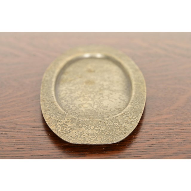 Metal Roycroft Arts & Crafts Silver Finished Hammered Copper Tray, Circa 1920s For Sale - Image 7 of 10