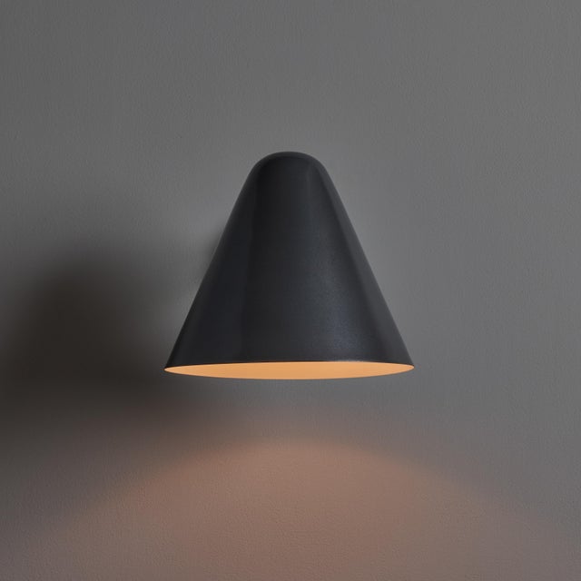 Mid-Century Modern Mid-Century Modern 'ZuZu' Steel Painted Brass Wall Sconce in the Style of Jacques Biny For Sale - Image 3 of 17