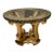 Hollywood Regency Glass-Topped Side Table Verdi Gris Gold Leaf For Sale