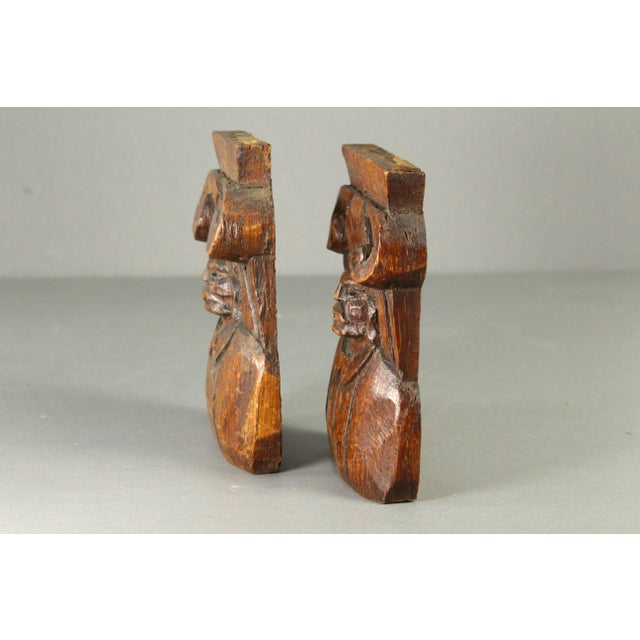 Antique Carved Oak Small Panels Male Portraits Busts, English For Sale In Houston - Image 6 of 18