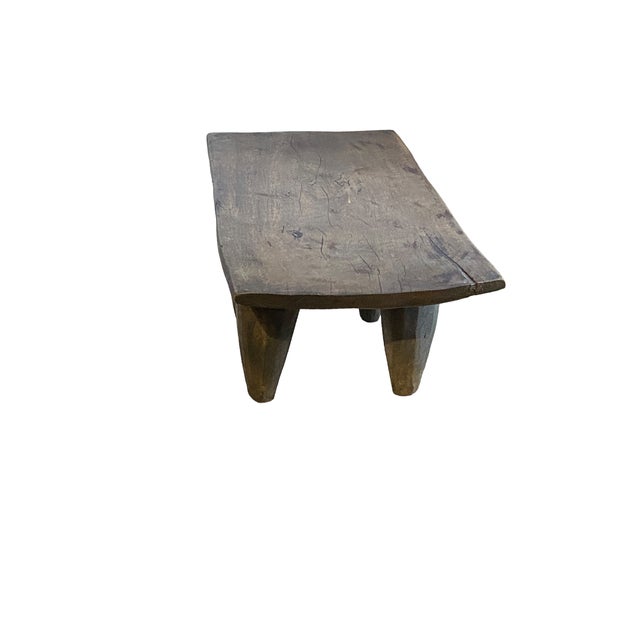 Wood Rustic Old African Senufo Stool / Table I Coast 23.75" W For Sale - Image 7 of 8