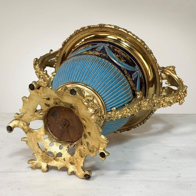 19th Century French Porcelain Vase in the Sèvres Style With Gilt Bronze Mounts For Sale - Image 18 of 18