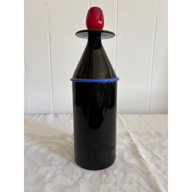 Postmodern 1985 Postmodern Lino Tagliapietra & Marina Angelin for Effetre Murano Glass Decanter, Signed For Sale - Image 3 of 14