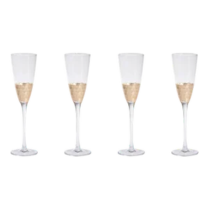 Vitorrio Gold Champagne Flutes, Set of 4