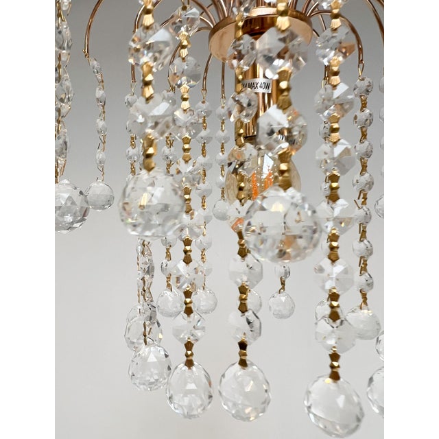 Gold Italian Crystal Chandelier from Swarovski, 2000s For Sale - Image 8 of 16