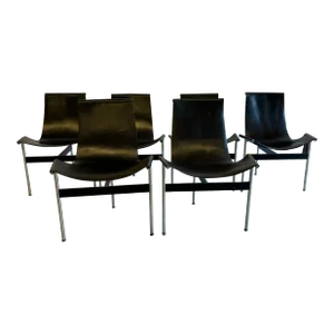 1950s Katavolos, Kelley and Littell T-Chairs, Set of 6