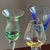 Contemporary Vintage Hand-Blown Cordial / Liqueur Glasses & Giltwood Tray For Sale - Image 3 of 13