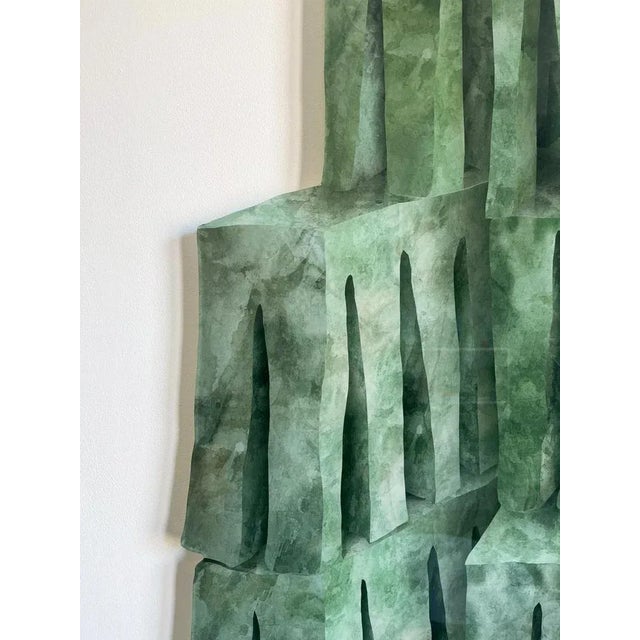 Velvet Realities Green Wall Sculpture by Sven Jansse For Sale - Image 4 of 11