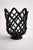 Late 20th Century Sculptural Glossy Black Open-Lattice Art Glass Vase Sculptural Openwork Glass For Sale - Image 5 of 5