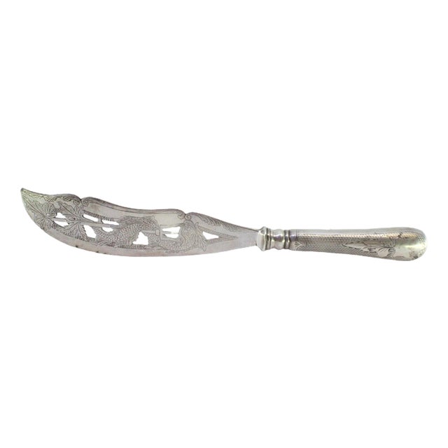 Cut-Out Silver Fish Knife For Sale