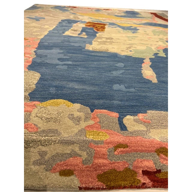 Fine Hand Tufted Abstract Rug For Sale In Washington DC - Image 6 of 9