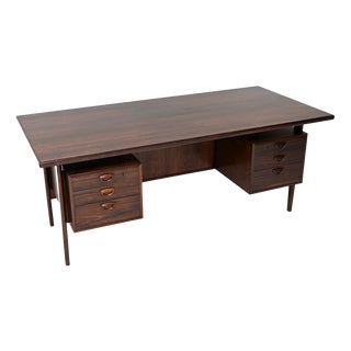 Large Vintage Danish Carved Desk, 1960 For Sale
