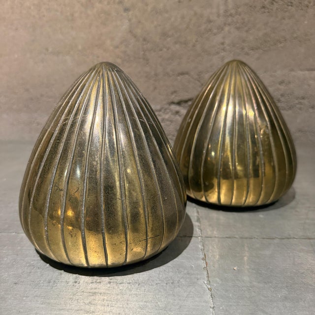 Ben Seibel Brass Clam Shell Bookend Set, Mid-Century Modern, 1950s For Sale - Image 9 of 9