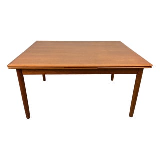 Mid-Century Danish Teak Extendable Draw-Leaf Dining Table For Sale