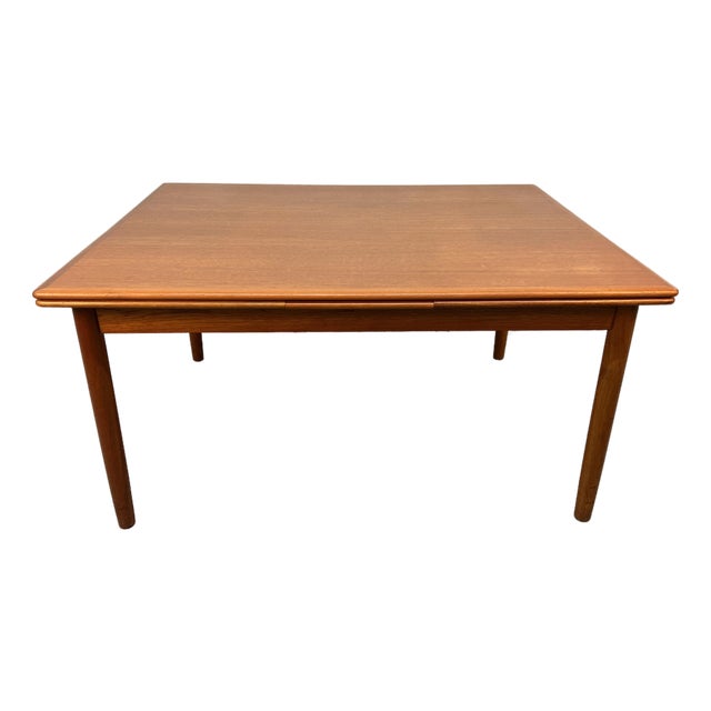 Mid-Century Danish Teak Extendable Draw-Leaf Dining Table For Sale