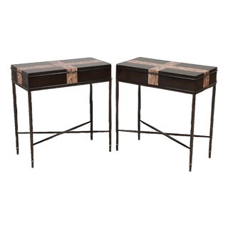 Pair of Marge Carson Tao Side Tables For Sale