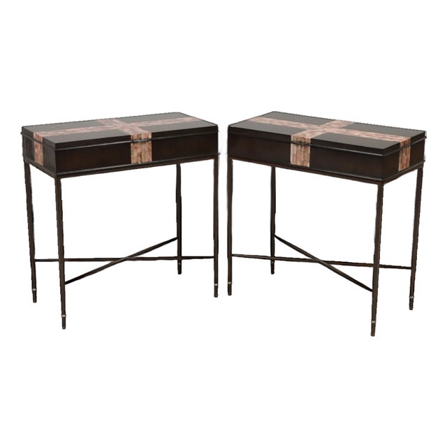 Pair of Marge Carson Tao Side Tables For Sale