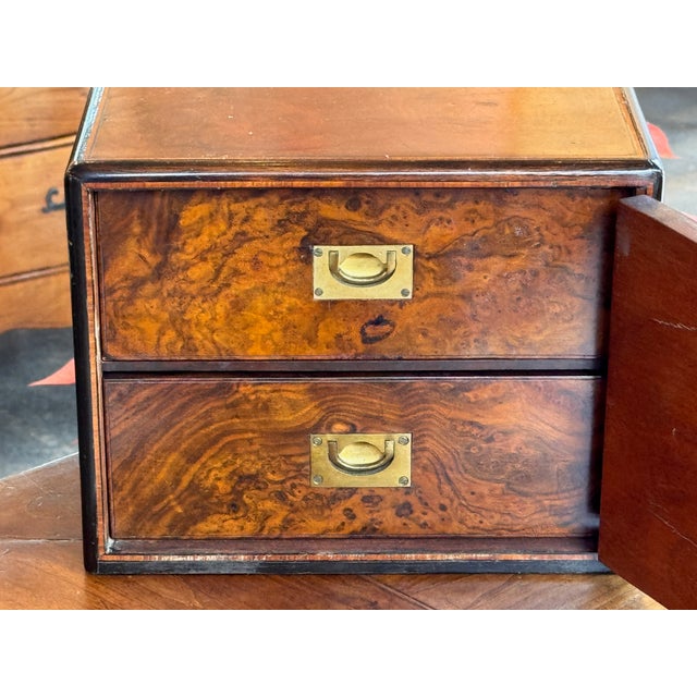 19th Century Small Hinged-Door Box With Interior Drawers For Sale - Image 4 of 10