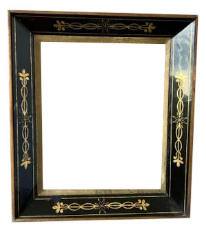 Antique French Black and Golden Frame