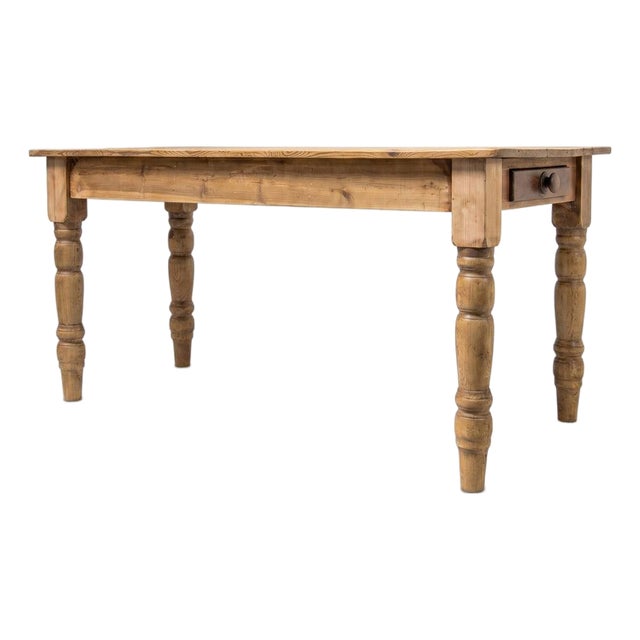 Vintage French Provincial Pine Farmhouse Dining Table For Sale