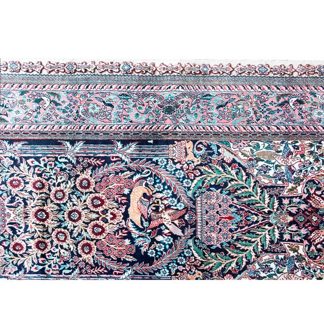 Textile Vintage Silk Prayer Rug For Sale - Image 7 of 15