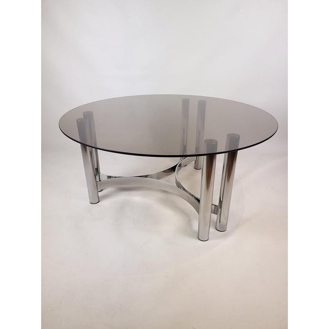 Vintage Coffee Table with Smoked Glass Top, 1970s For Sale - Image 16 of 18
