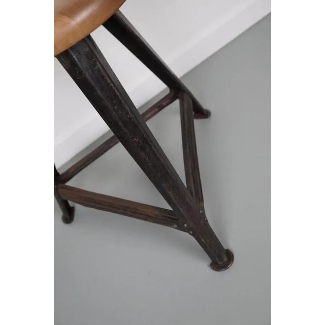 Set of Industrial Steel Factory Stools from Rowac Robert Wagner Chemnitz, 1930s For Sale - Image 6 of 12
