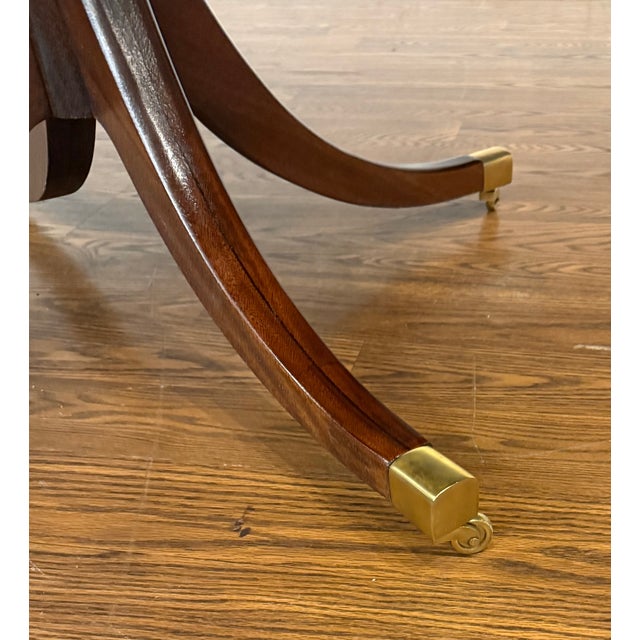 Wood Traditional Round Walnut Occasional Table by Leighton Hall - Showroom Sample For Sale - Image 7 of 10