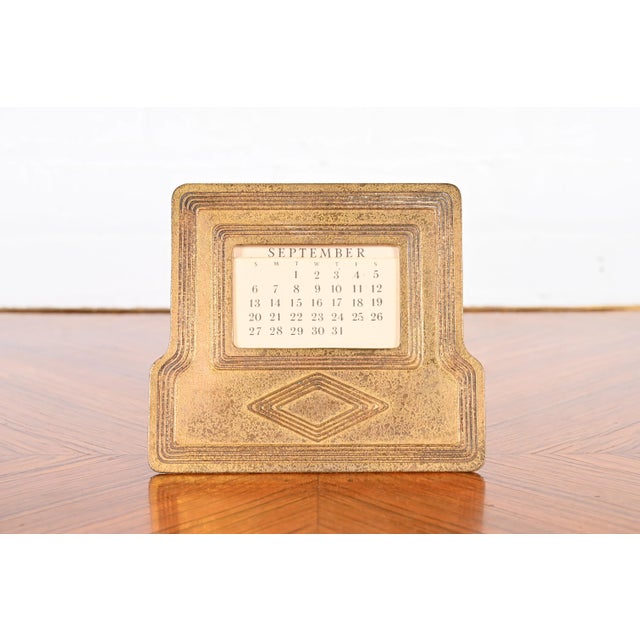 Tiffany Studios New York Graduate Bronze Doré Desk Calendar Frame or Picture Frame For Sale - Image 12 of 12