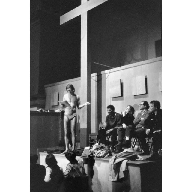 Peter Orlovsky reads poem disrobed at Judson Memorial Church. Behind him is Allen Ginsberg - December 6th, 1964. (by...