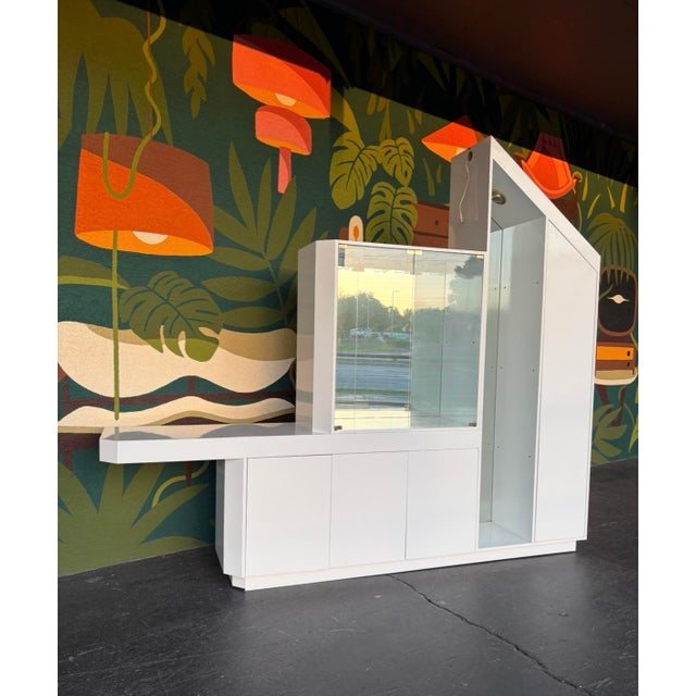 White Postmod Wall Unit/Dry Bar For Sale - Image 8 of 16