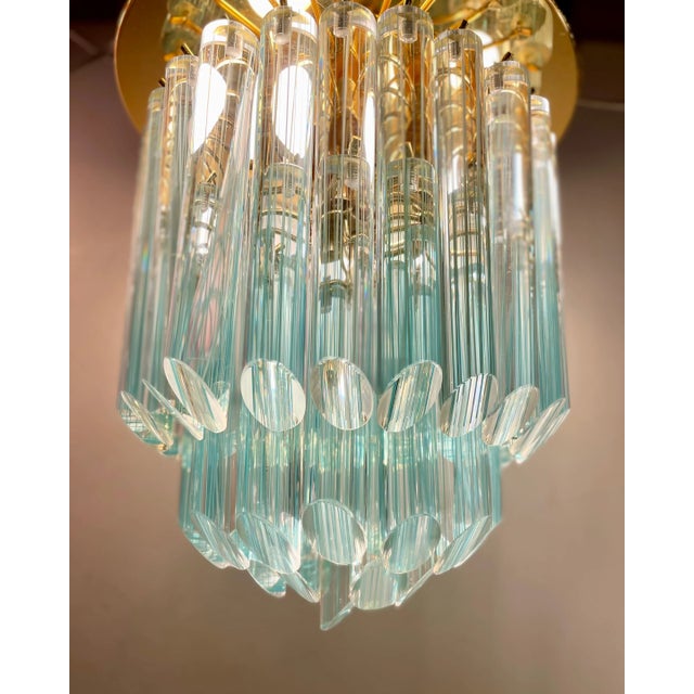 Hollywood Regency Striated Murano Glass Ceiling Lamp, 1980s For Sale - Image 3 of 12