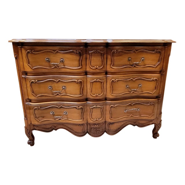 Louis XV Style Crossbow Chest of Drawers in Cherrywood, 1920s For Sale